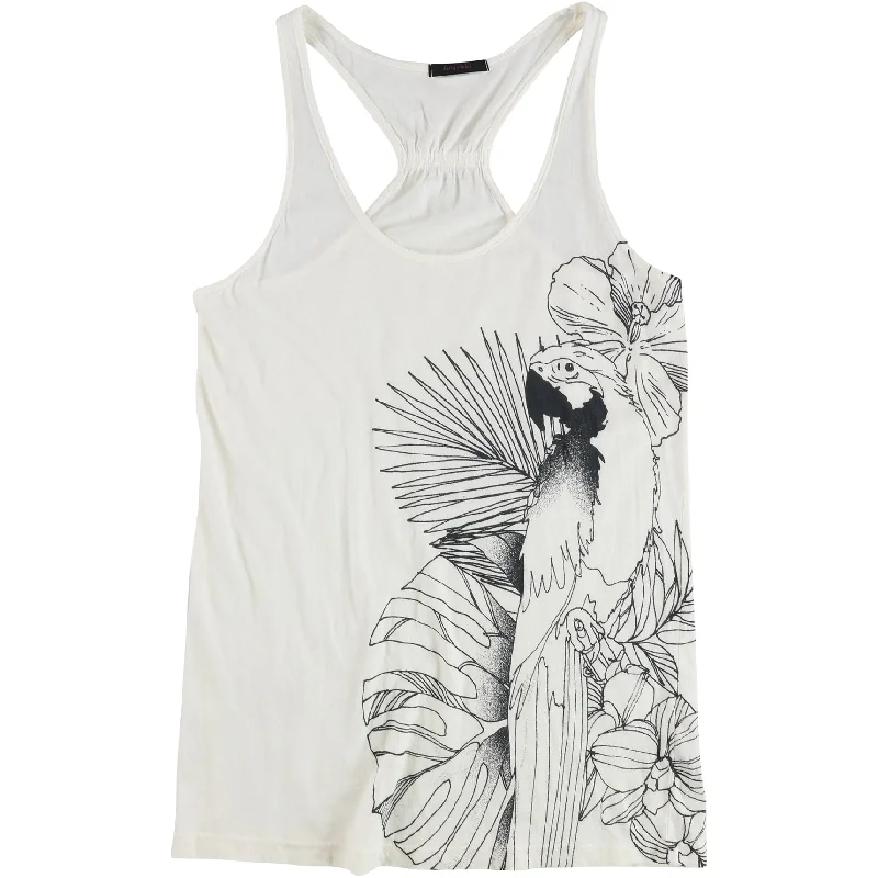 dirty violet Womens Bird Tank Top, White, Medium