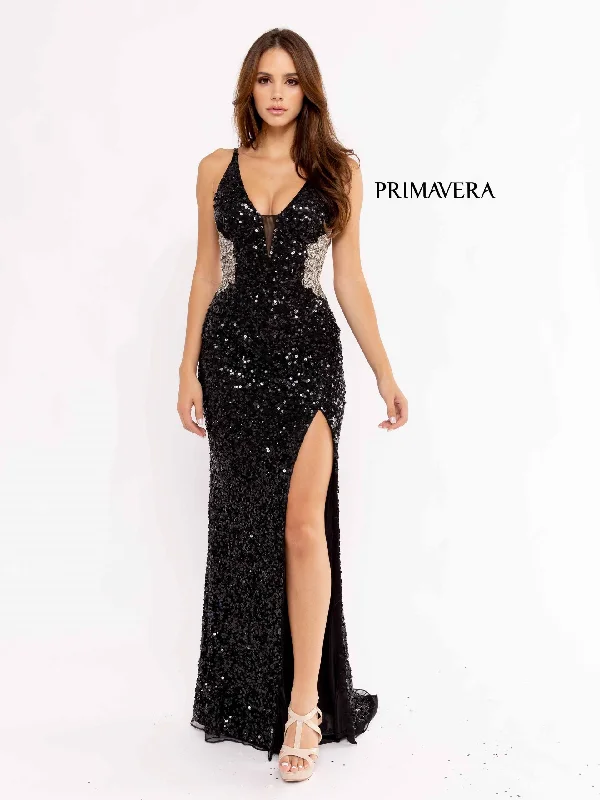 Primavera Couture 3955 Prom Long Fitted Slit Formal Dress