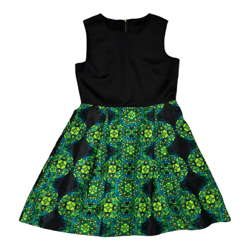 Dress Party Midi By Just Taylor In Black & Green, Size: L