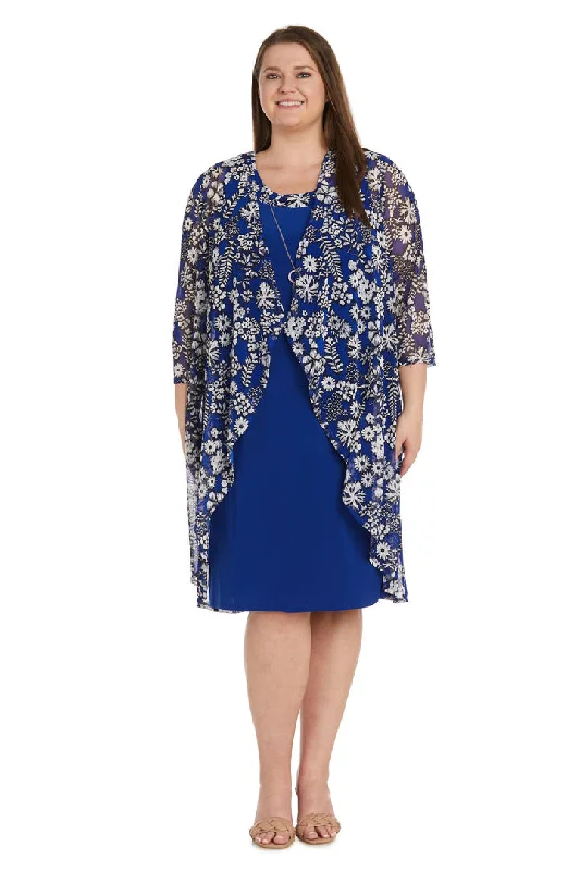 R&M Richards 1147W Short Plus Size  Print Jacket Dress