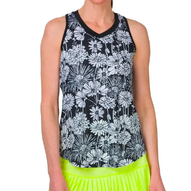 Women's Performance Tennis Tank Flower Garden Print