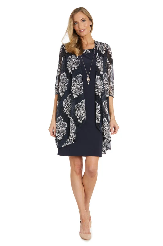 R&M Richards 1427 Mother of the Bride Short Printed Jacket Dress