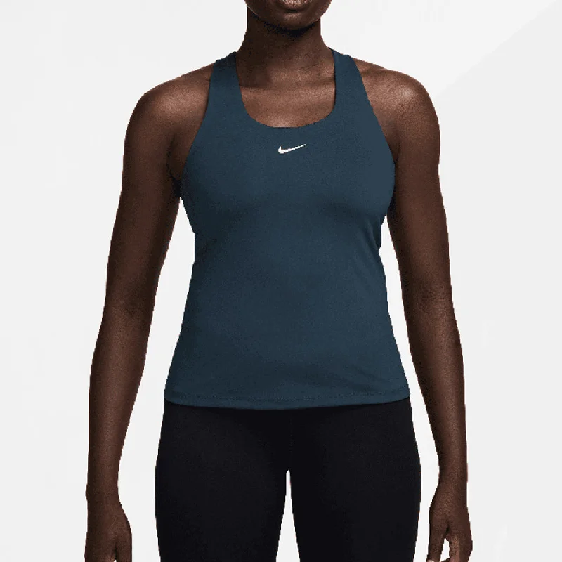 Women`s Swoosh Medium-Support Padded Sports Bra Tank Armory Navy and White