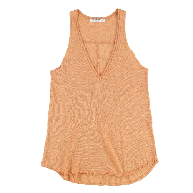 Project Social T Womens Sheek Muscle Tank Top, Orange, Small