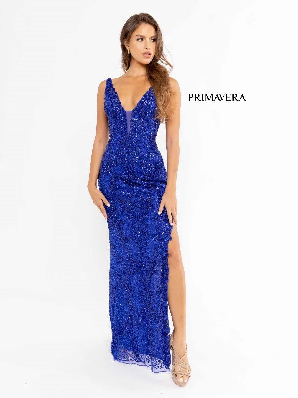 Primavera Couture 3953 Fitted Beaded Sequins Long Prom Dress