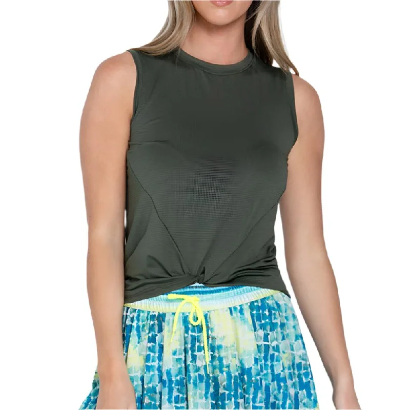 Women`s Twist Front Tennis Tank Nori