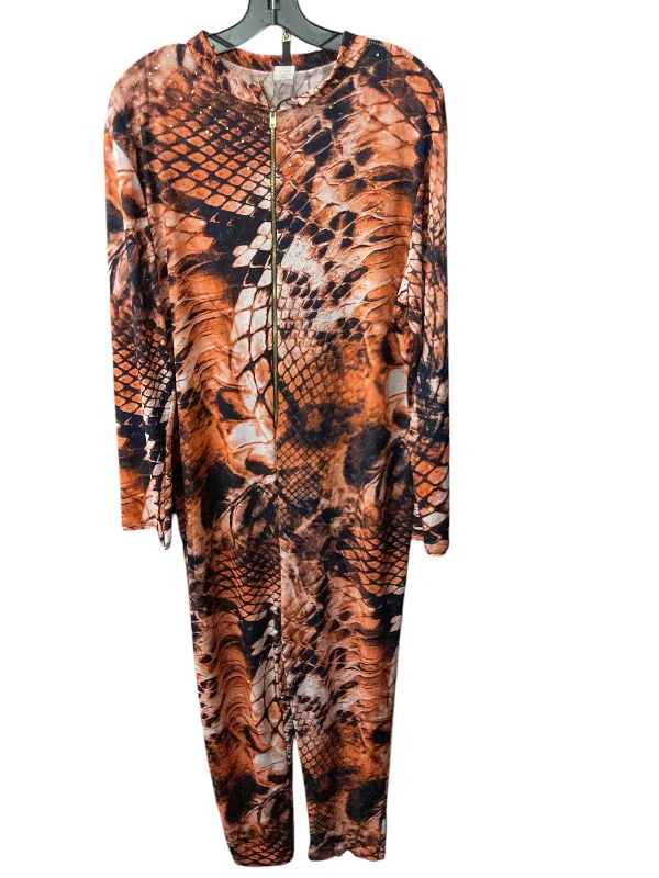 Jumpsuit By Cme In Snakeskin Print, Size: 3x