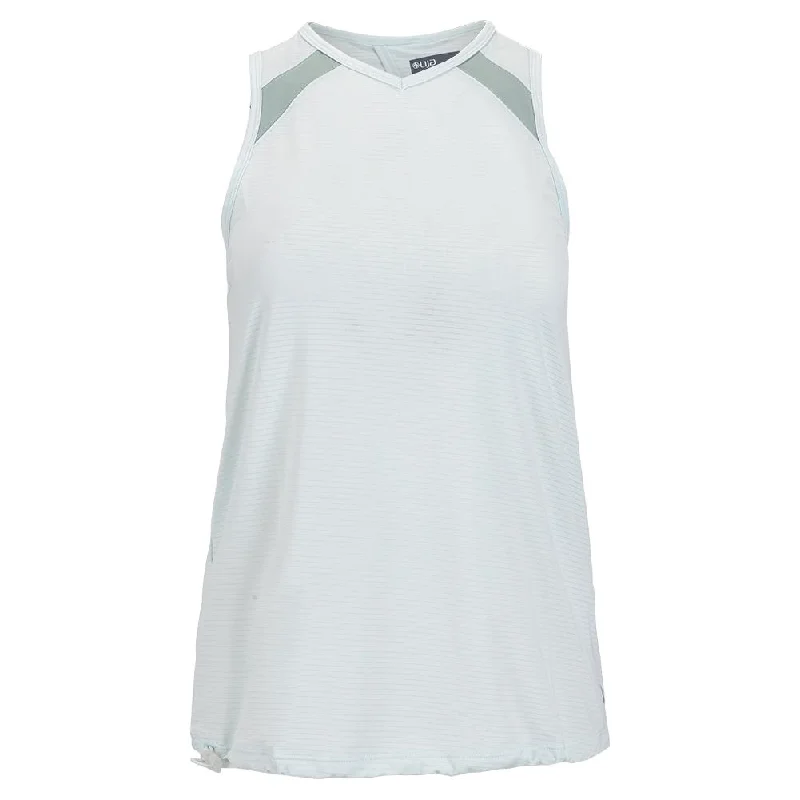 Women's Stripe Press Tennis Tank Ice and Zinc