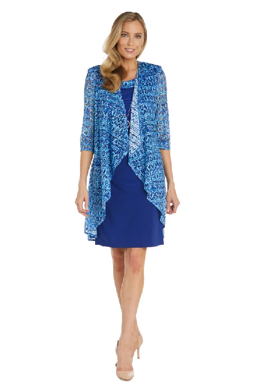 R&M Richards 1174 Short Mother of the Bride Printed Jacket Dress