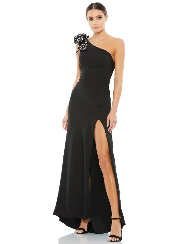 Black 10 Mac Duggal 55707 Long One Shoulder Formal Prom Gown Sale