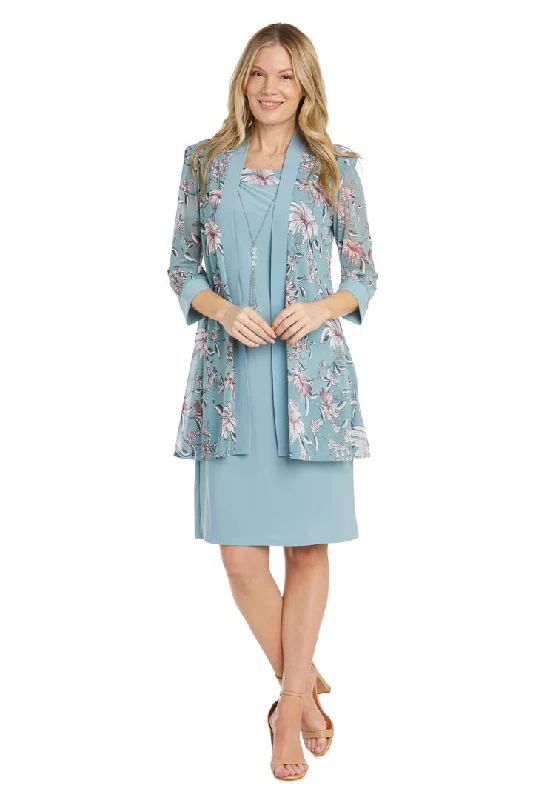 R&M Richards 1036 Print Jacket Short Mother of the Bride Dress