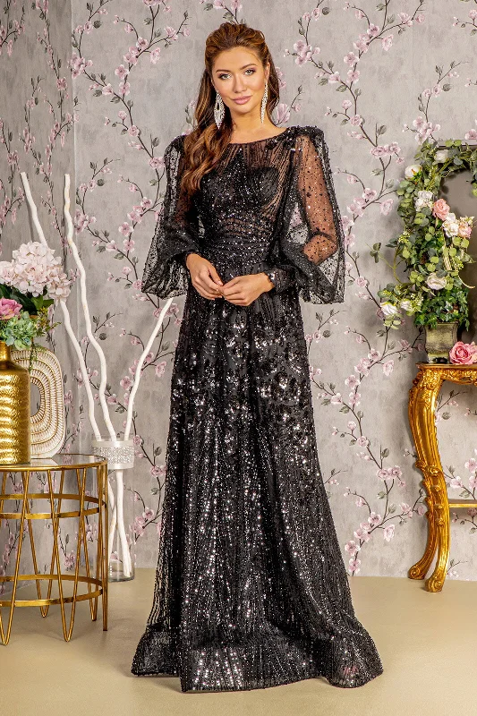 Long Mother of the Bride Glitter Dress