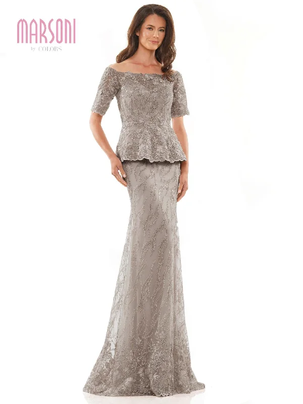 Dark Taupe 12 Marsoni Long Mother of the Bride Formal Gown 1222 Sale