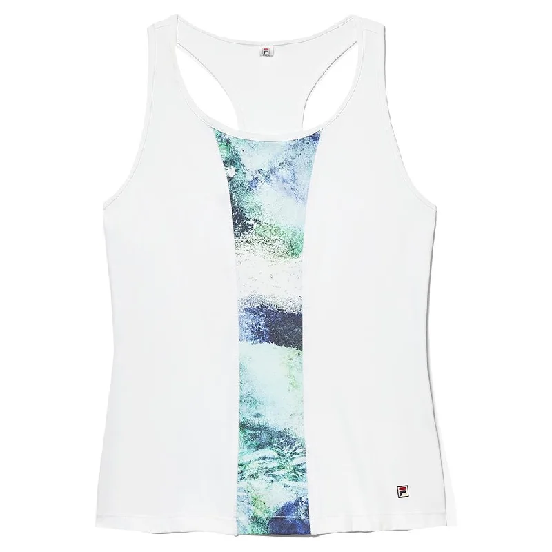 Women's Deuce Court Racerback Tennis Tank Watercolor and White