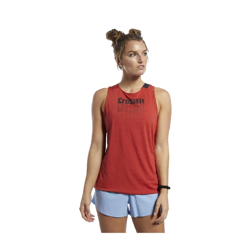 Reebok Womens CrossFit Activchill Graphic Tank Top, Red, XX-Small