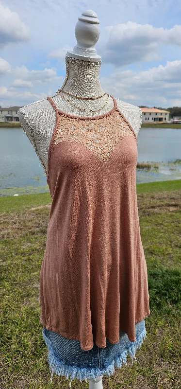 3 Shots Of Espresso Tank Top - Camel - LARGE - FINAL SALE