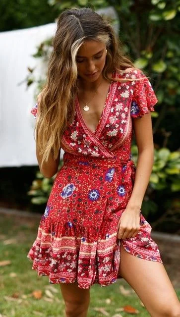 Short red dress