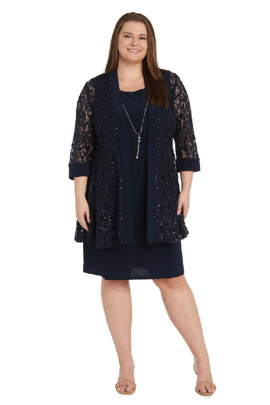 R&M Richards 1160W Short Mother of the Bride Plus Size Jacket Dress