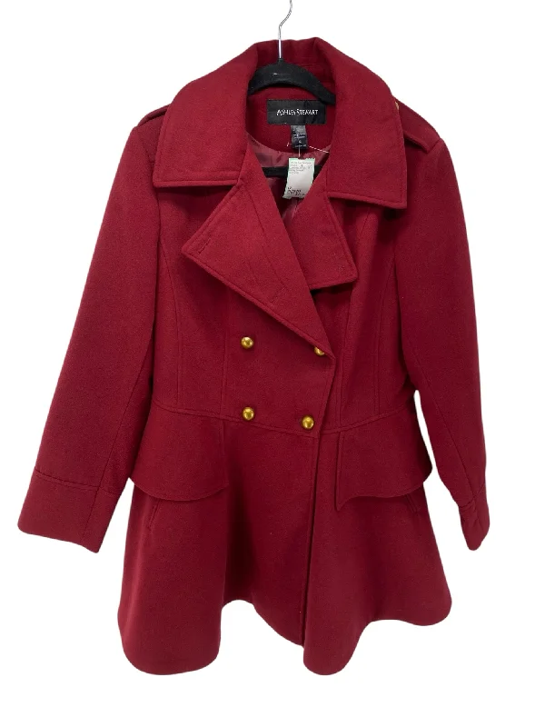 Ashley Stewart Misses Size 12 Burgundy Outerwear Jacket