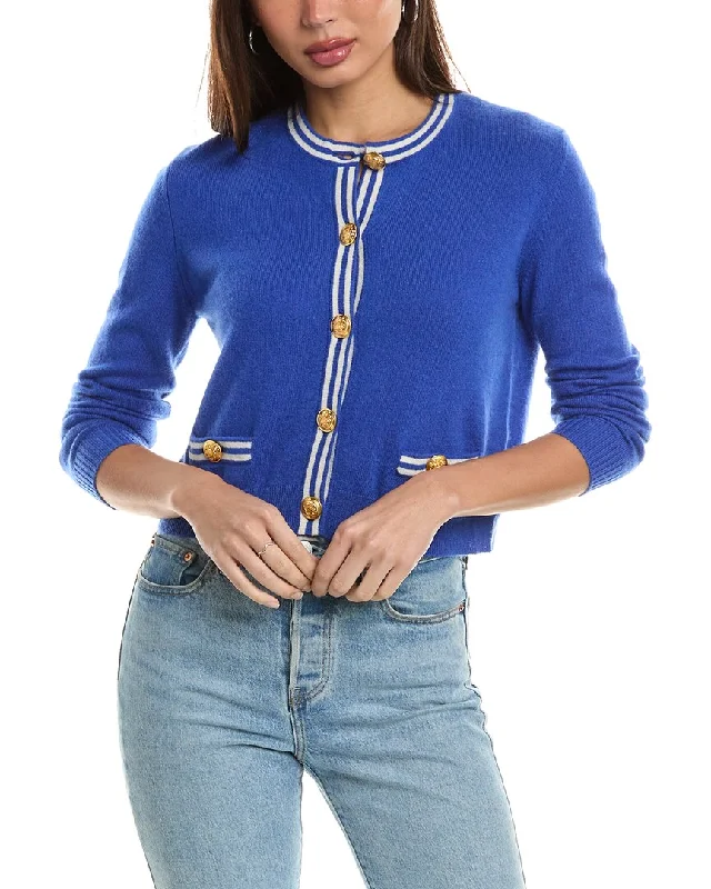 Hannah Rose Double Tipped Cropped Cashmere Cardigan