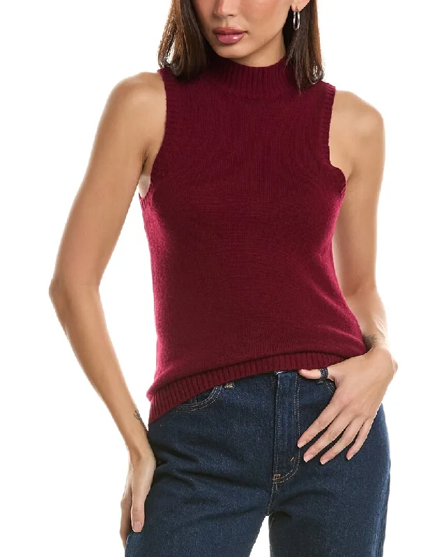 Hannah Rose Mock Neck Wool & Cashmere-Blend Sweater