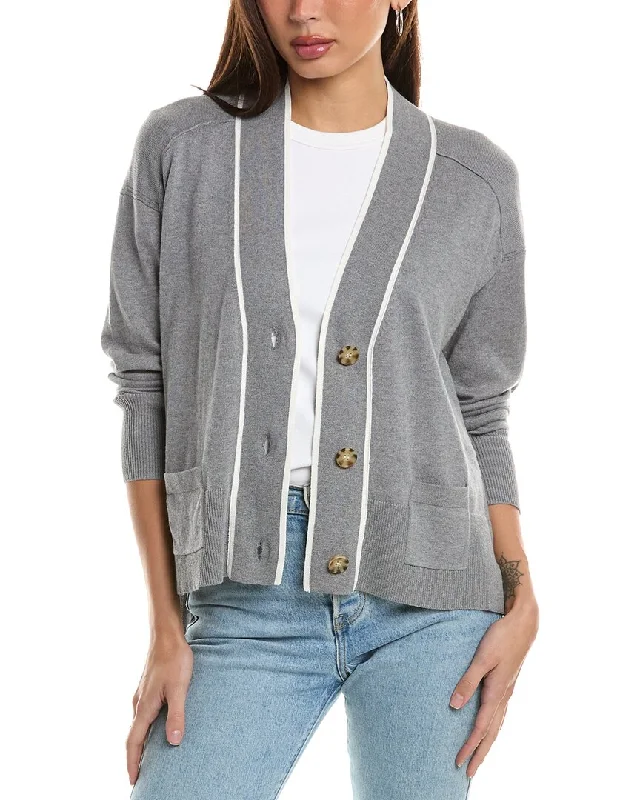 Hannah Rose Tipped High-Low Cashmere-Blend Sweater