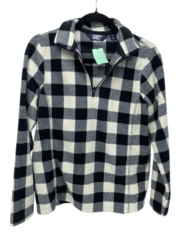 Lands' End Misses Size Small Black White Print Outerwear Jacket