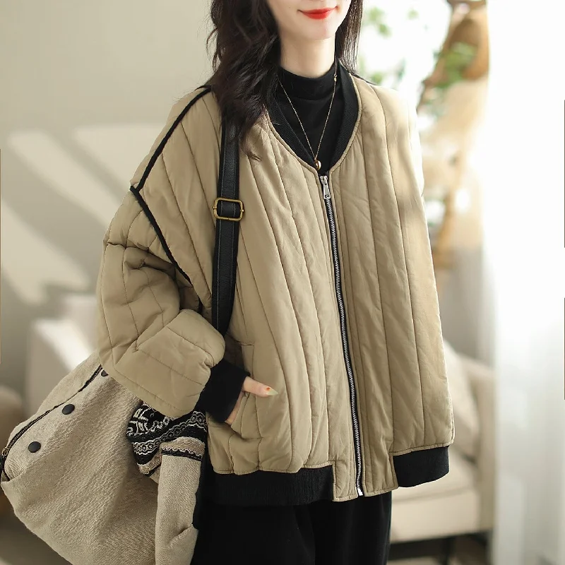 Women Stylish Cotton Quilted Loose Jacket