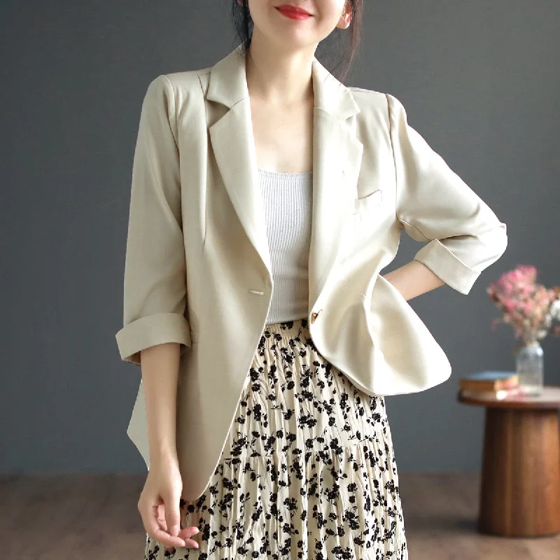 Women Summer Minimalist Solid Casual Jacket