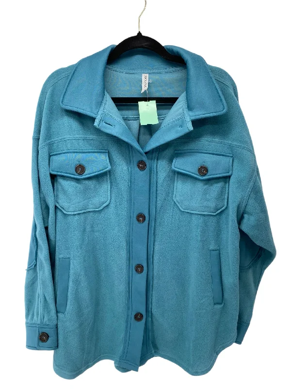 Zenana Misses Size Large Aqua Outerwear Jacket