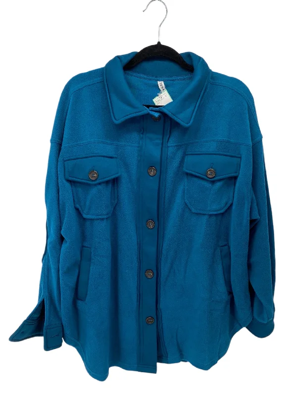 Zenana Misses Size Large Teal Outerwear Jacket