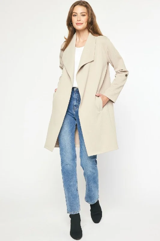 Obsessed Light Taupe Textured Jacket