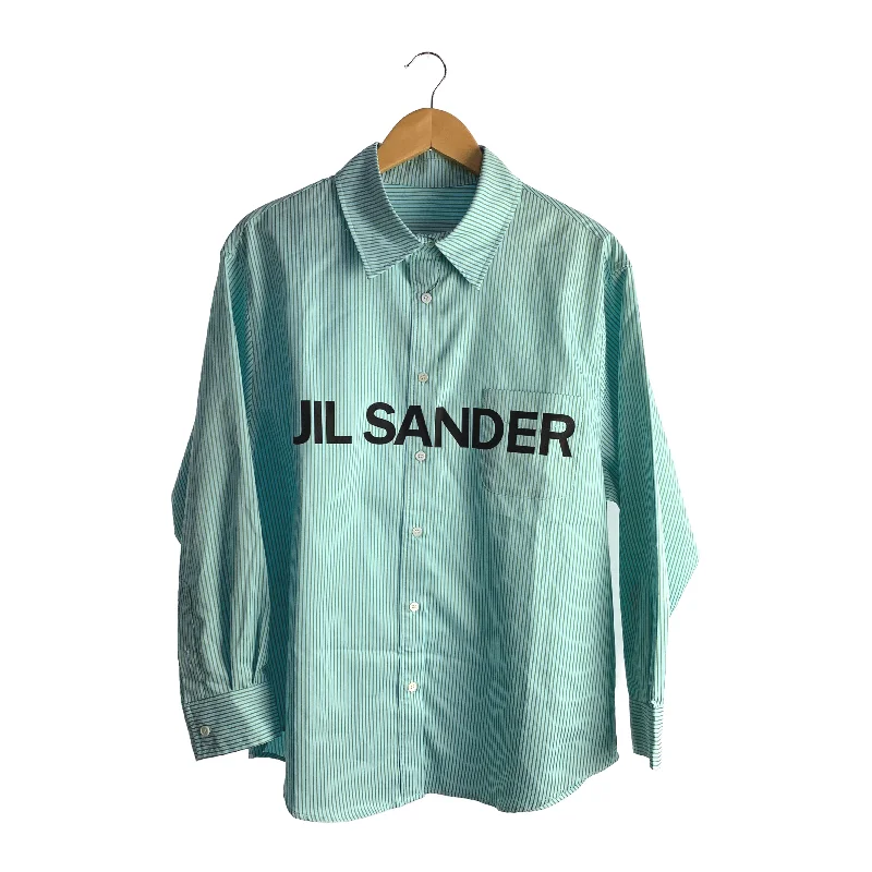 JIL SANDER/LS Shirt/L/Blue/Cotton/Stripe/