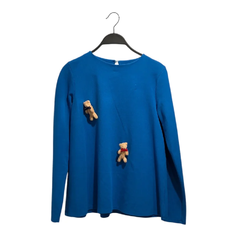 VIVETTA/LS Blouse/S/Cotton/BLU/BEAR PIN SHIRT