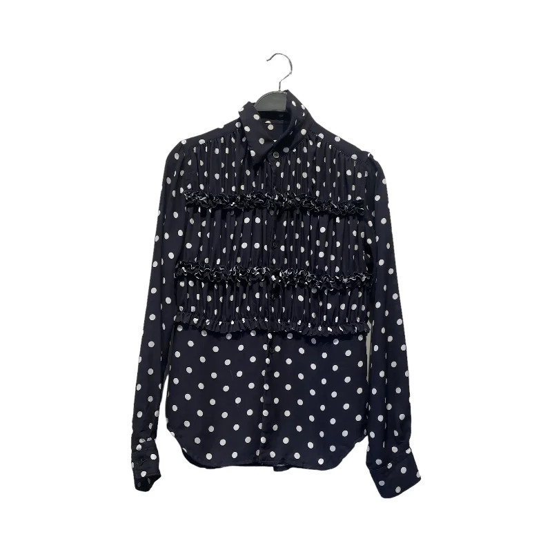 COMME des GARCONS/LS Shirt/XS/Polka dot/Nylon/NVY/