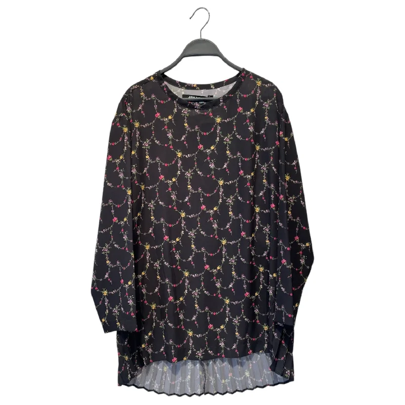 JUNYA WATANABE COMME des GARCONS/LS Shirt/XS/Floral Pattern/Polyester/BLK/