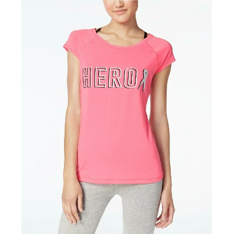 Ideology Women's BCRF Graphic T Shirt Pink Hustle Size Small