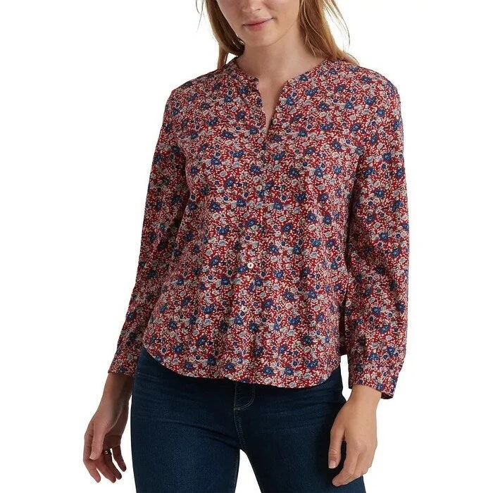 Lucky Brand Women's Print Shirt Red Size Medium