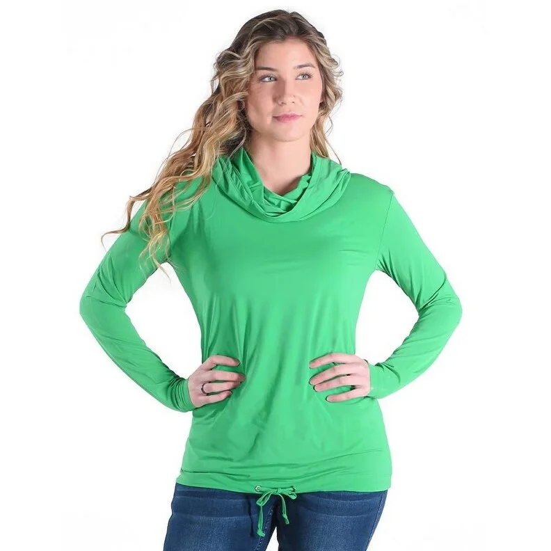 Cowgirl Tuff Western Shirt Womens Breathe L/S Money Green 100540