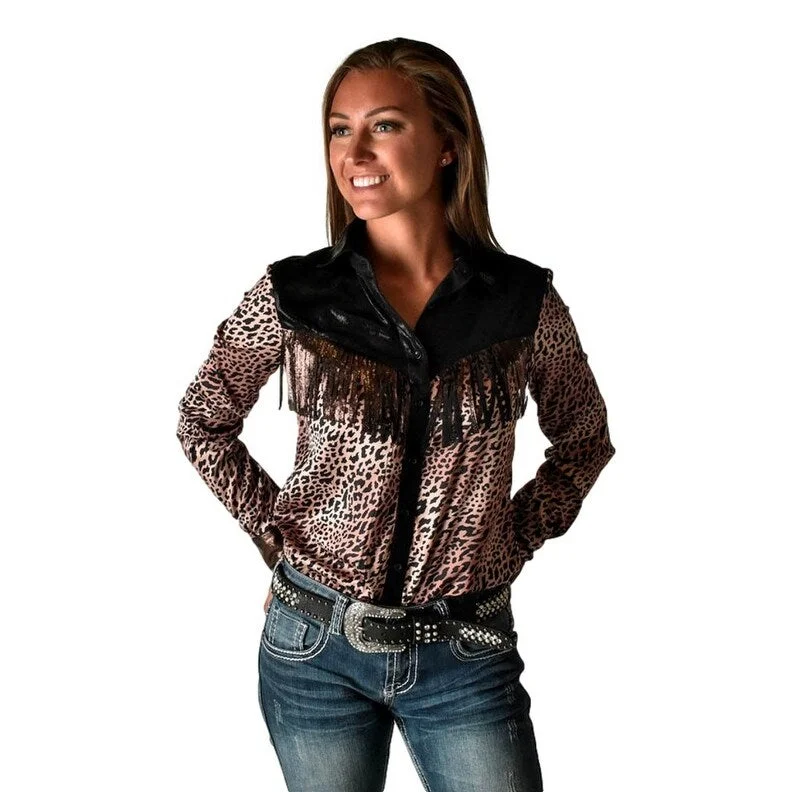 Cowgirl Tuff Western Shirt Womens L/S Button Fringe Specialty 100681