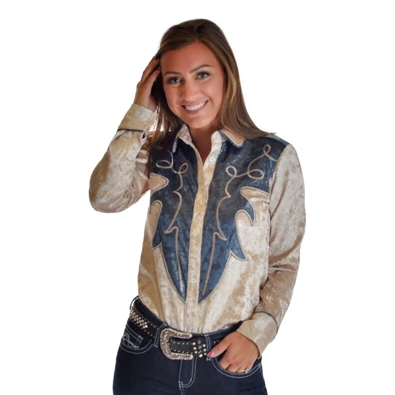 Cowgirl Tuff Western Shirt Womens L/S Button Multi-Color 100745