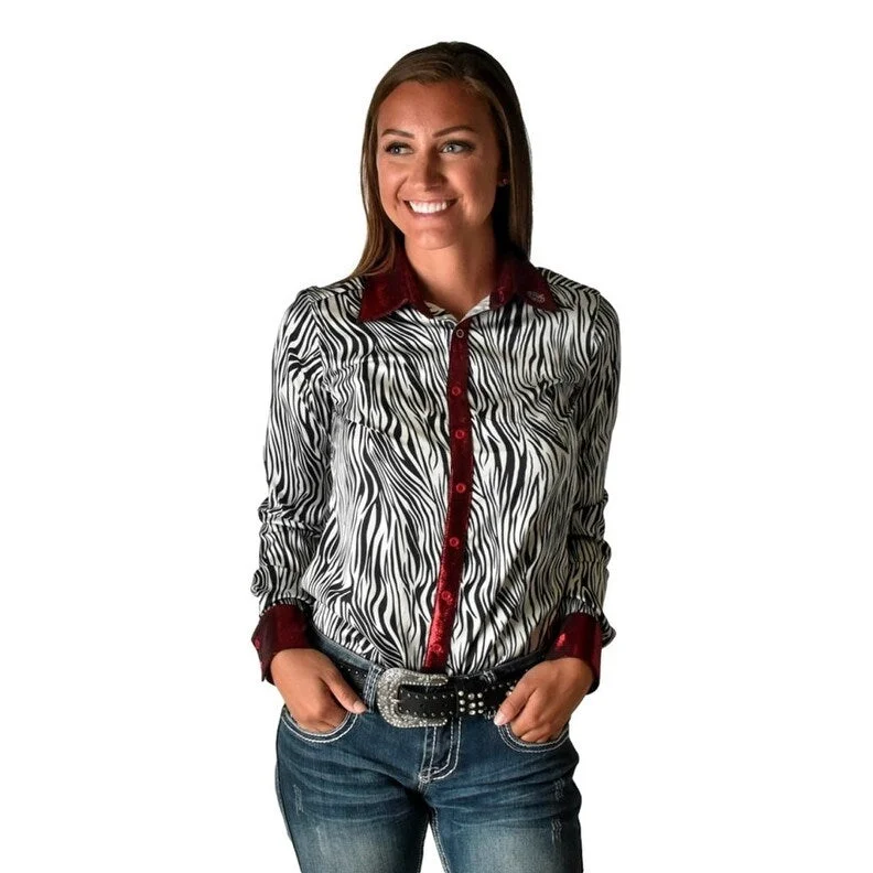 Cowgirl Tuff Western Shirt Womens L/S Button Zebra Specialty 100682