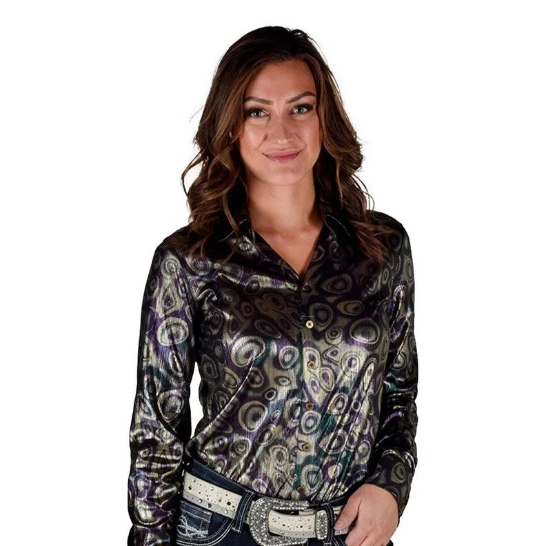 Cowgirl Tuff Western Shirt Womens L/S Metallic Multi-Color 100898