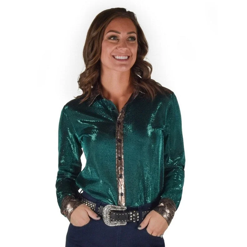 Cowgirl Tuff Western Shirt Womens L/S Shimmer Specialty 100828