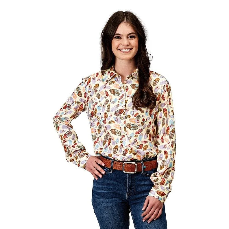 Roper Western Shirt Women L/S Feather Toss Multi 03-050-0590-2036 MU