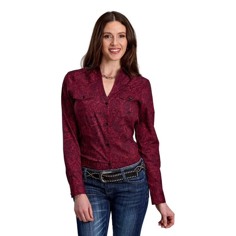 Roper Western Shirt Women L/S Paisley Button Front 03-050-0325-1012 WI