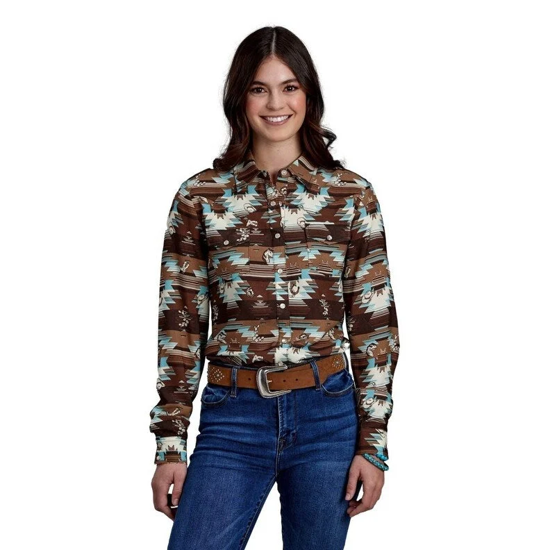 Roper Western Shirt Womens L/S Icon Aztec Multi 03-050-0590-6108 MU