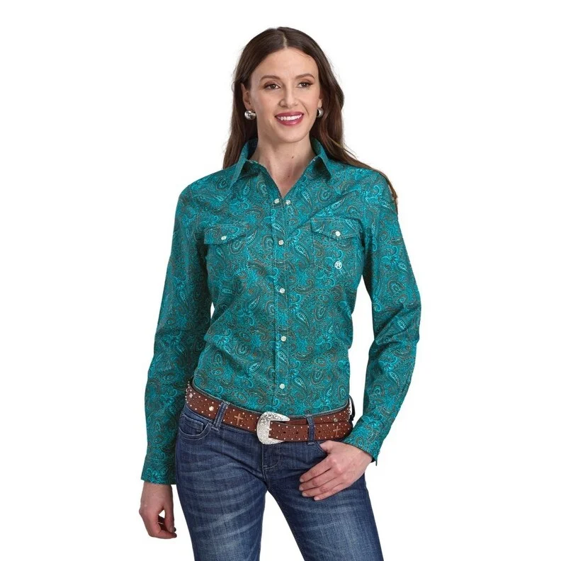 Roper Western Shirt Womens L/S Mallard Paisley 03-050-0225-1009 GR