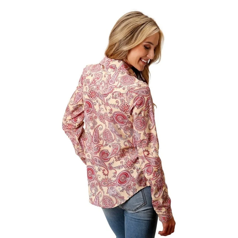 Roper Western Shirt Womens L/S Paisley Yellow 03-050-0590-3020 YE