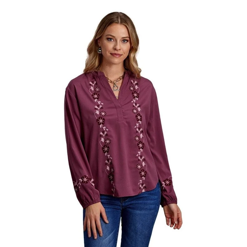 Roper Western Shirt Womens L/S Peasant Embroidery 03-050-0565-7081 WI